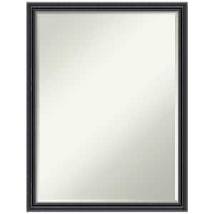 Stylish Black 20 in. x 26 in. Petite Bevel Traditional Rectangle Wood Framed Wall Mirror in Black