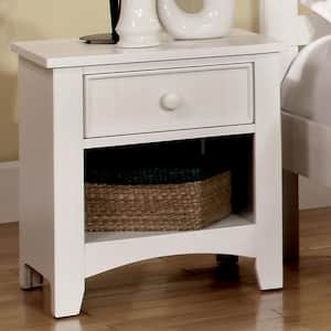 Omnus White Transitional Style Nightstand