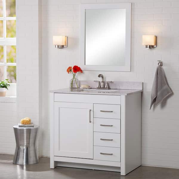 Home Decorators Collection Westcourt 36 In W X 21 D 34 H Bath Vanity Cabinet Only White Wt36 Wh The Depot - Home Depot Bathroom Cabinets Without Sink