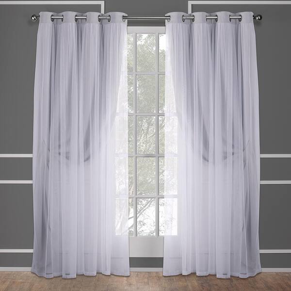 EXCLUSIVE HOME Catarina Cloud Grey Solid Lined Room Darkening