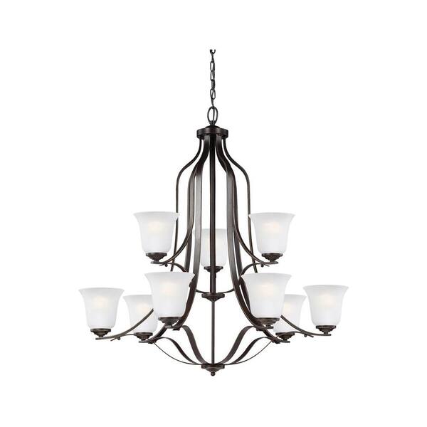 Generation Lighting Emmons 9-Light Heirloom Bronze Chandelier with LED Bulbs