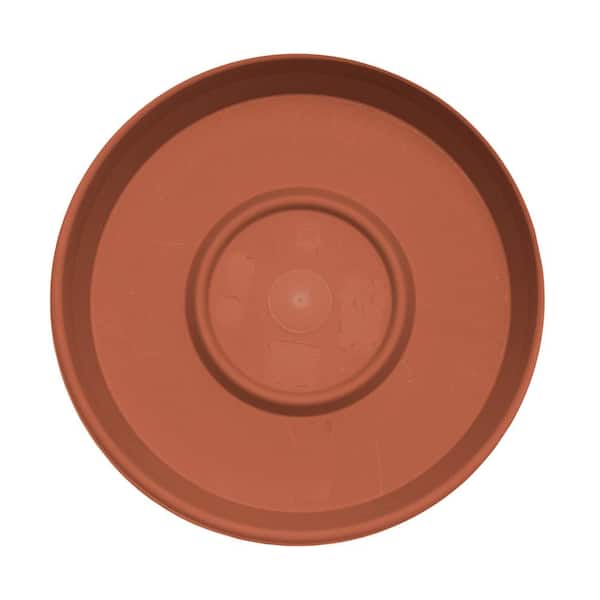 Terra 11.25 in. Terra Cotta Plastic Planter Saucer Tray