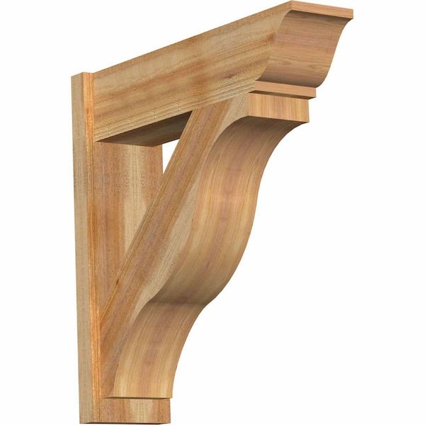 Ekena Millwork 8 in. x 30 in. x 30 in. Fuston Traditional Rough Sawn Western Red Cedar Outlooker