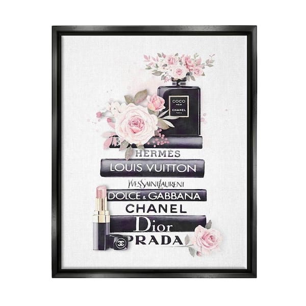 The Stupell Home Decor Collection Pink Roses and Toiletries Fashion Glam  Bookstack by Ros Ruseva Floater Frame Nature Wall Art Print 25 in. x 31  in. af-245_ffb_24x30 - The Home Depot