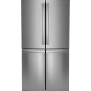 Profile 28 cu. ft Quad Door Bottom Freezer Refrigerator Fingerprint Resistant Stainless w/Dual-Dispense AutoFill Pitcher