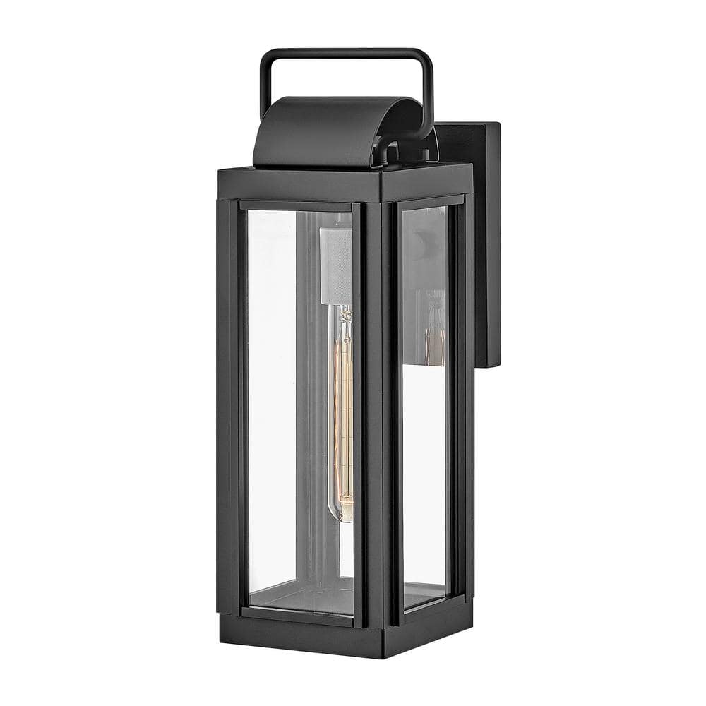 HINKLEY Sag Harbor 1-Light Black Hardwired Outdoor Wall Lantern Sconce ...