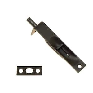 4 in. Solid Brass Flush Bolt with Square End in Oil-Rubbed Bronze