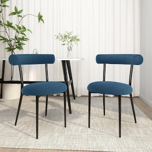 Indoor Modern Blue Fabric Upholstery Dining Chairs, (Set of 2)