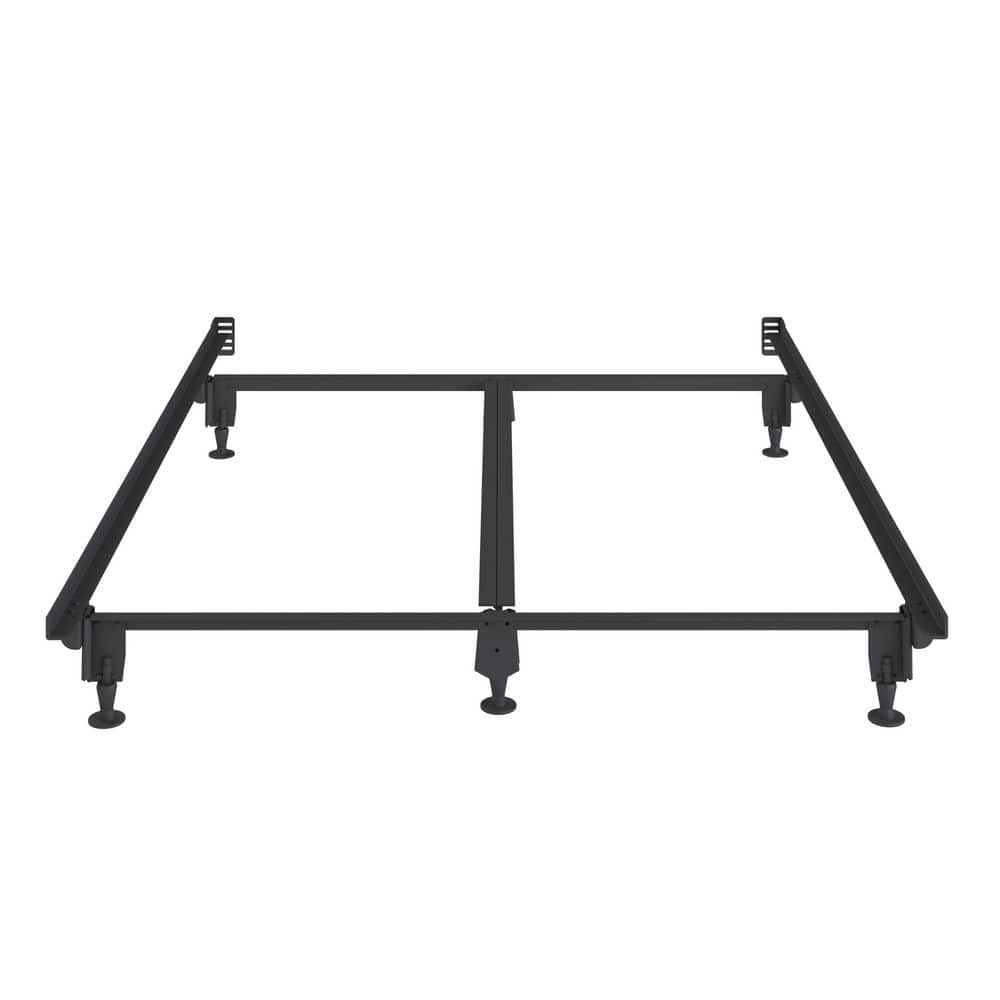 Hollywood Dark Metal Adjustable Bed Frame with Casters