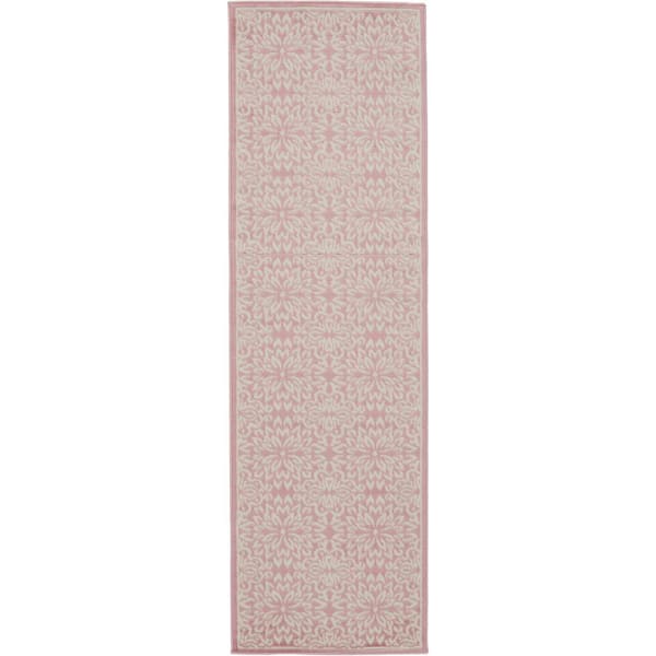 Nourison Jubilant Ivory/Pink 2 ft. x 7 ft. Moroccan Farmhouse Kitchen Runner Area Rug