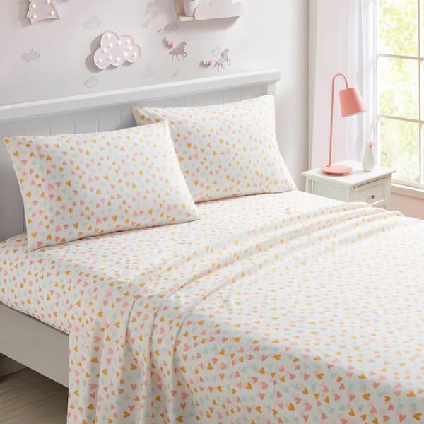 kute kids Toddler Microfiber Harper Hearts Sheet Set