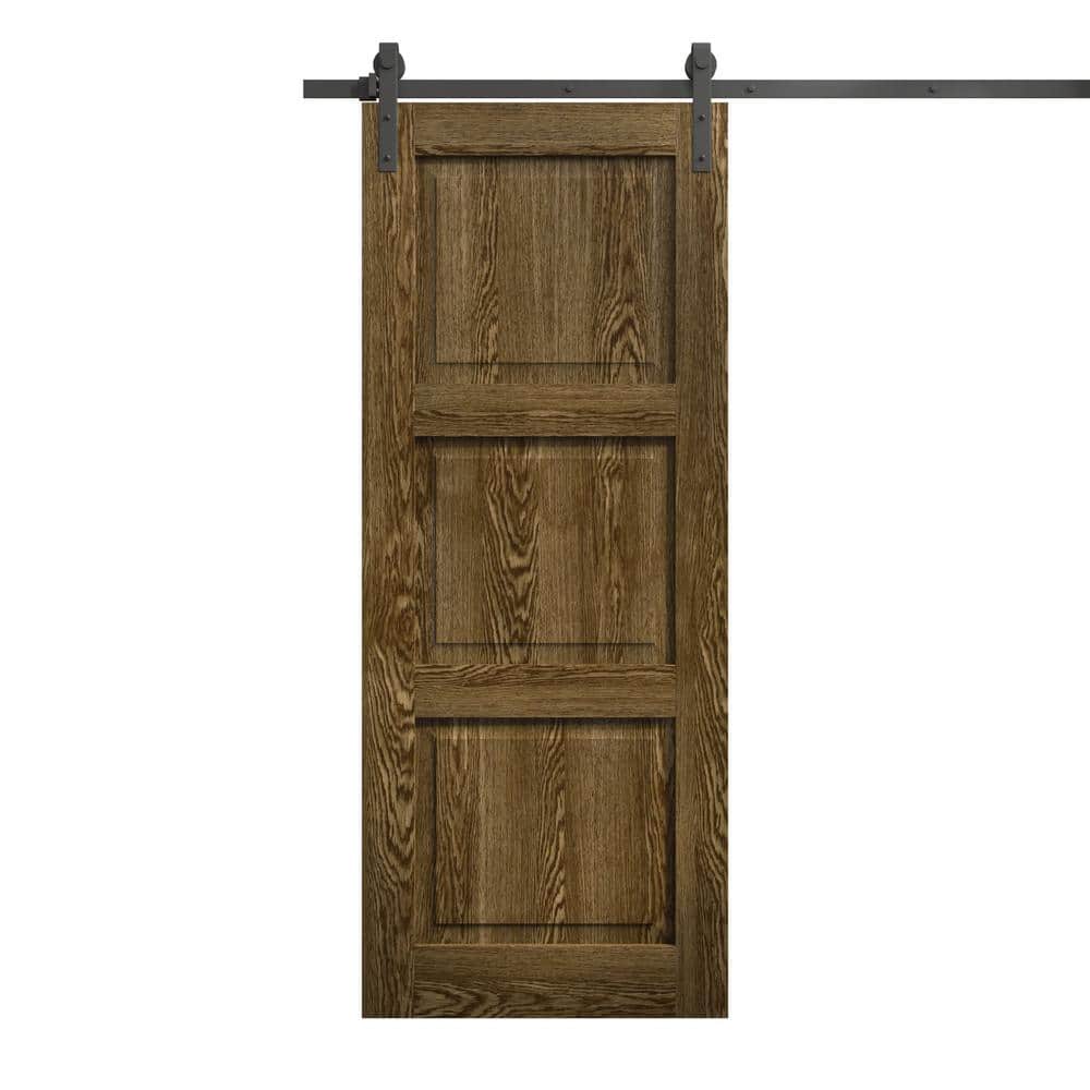 Assembly Required 24 in. x 80 in. Marble Oak Color Solid Wood Single Barn Door Slab With Hardware price history on PriceWatchPro