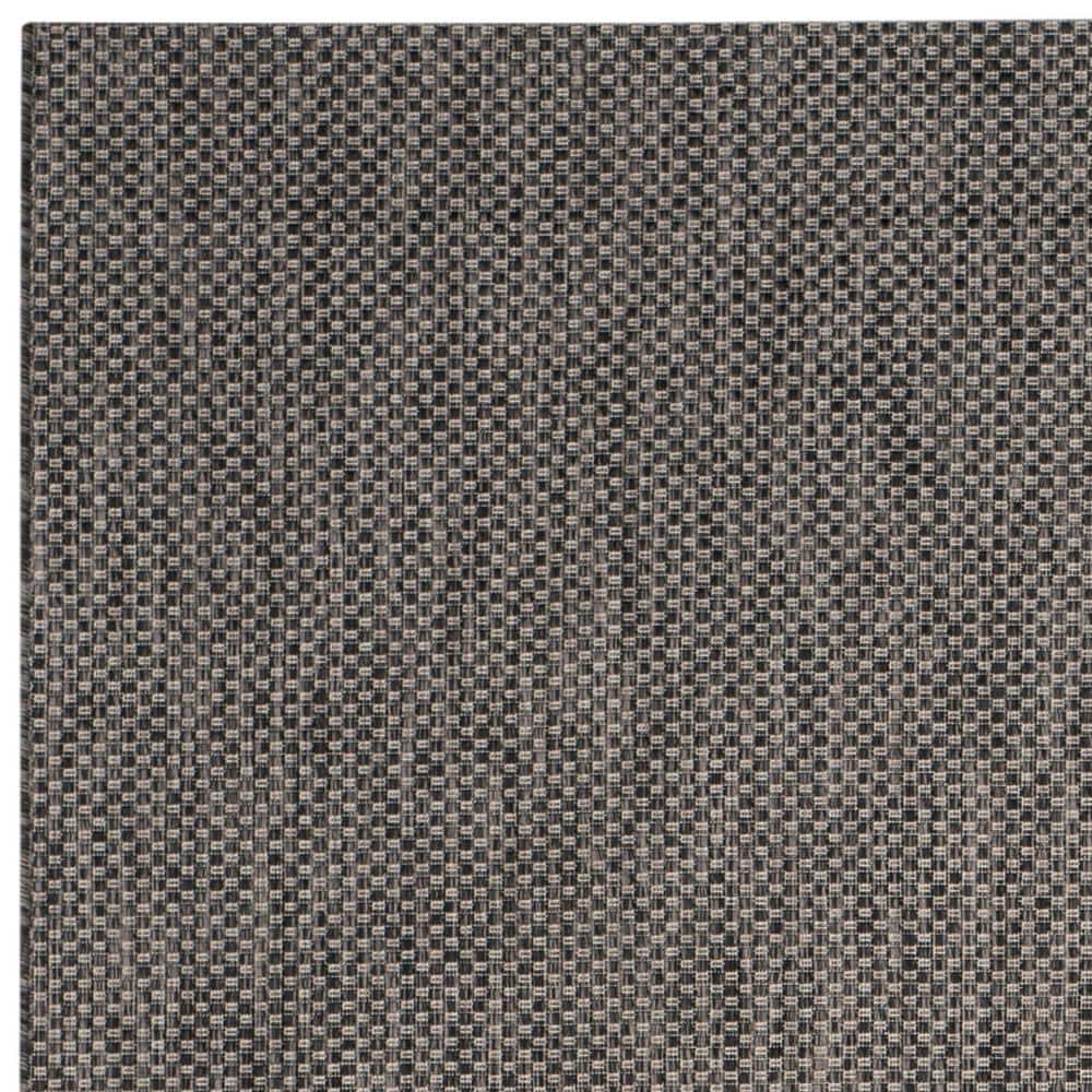 Black and Beige Synthetic Flat Woven Reversible Area Rug, 8' x 11'