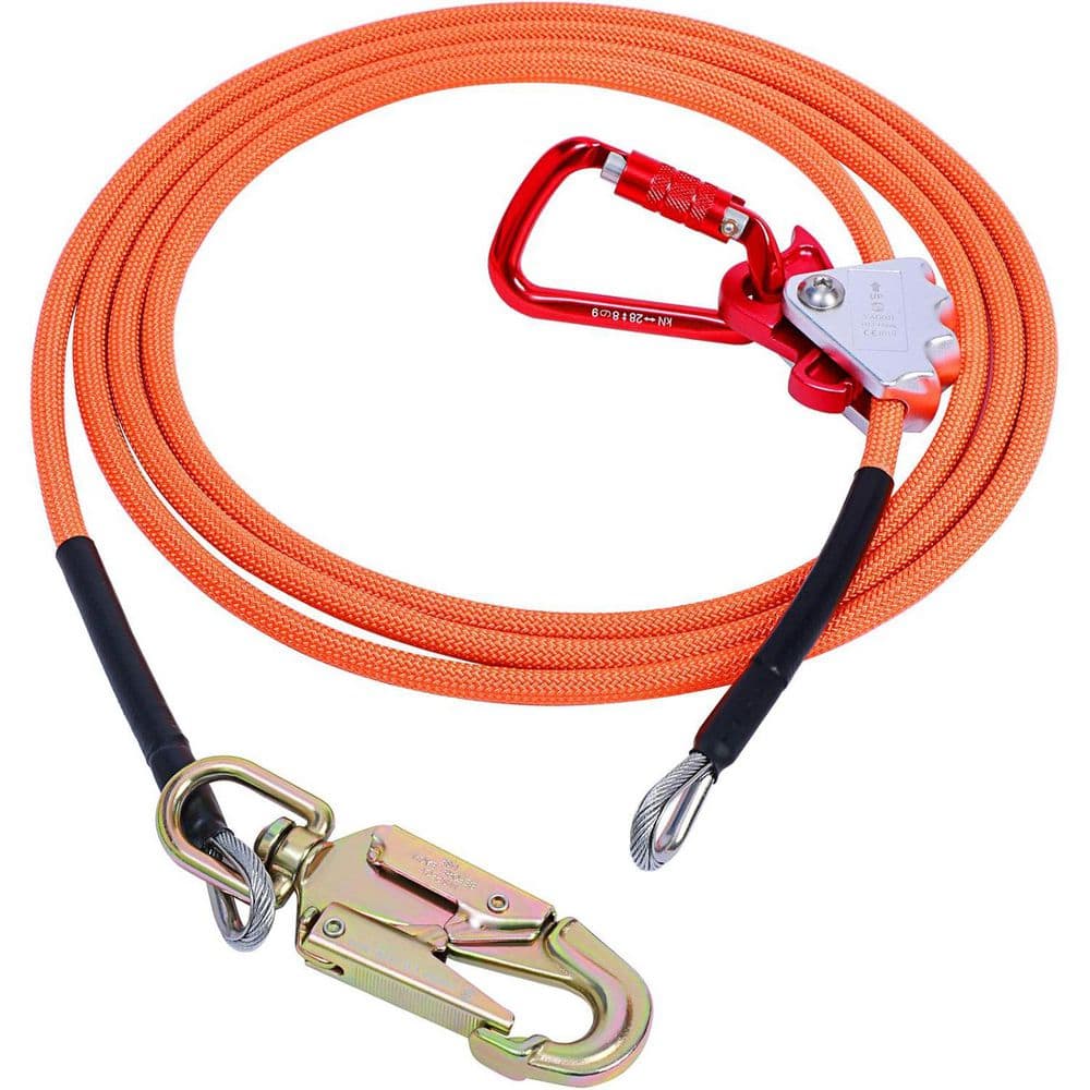 KIWDZFU 16 ft. Steel Core Flipline with Triple Lock Carabiner Adjuster ...