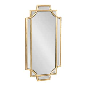 Minuette 11.00 in. W x 21.00 in. H Gold Rectangle Glam Framed Decorative Wall Mirror