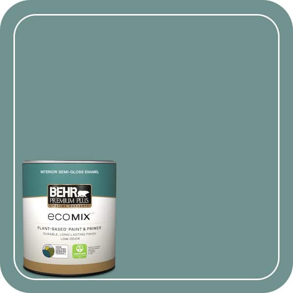 1 qt. #ECC-60-3 Pool Tide Semi-Gloss Enamel EcoMix Plant-Based Interior Paint & Primer