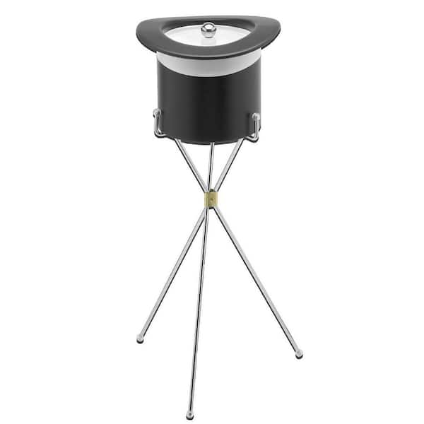 Top Hat 3 Qt. Ice Bucket with Silver Band and Metal Stand