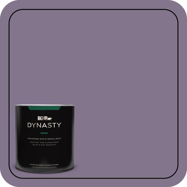 1 qt. #S100-5 Purple Potion One-Coat Hide Semi-Gloss Enamel Interior Stain-Blocking Paint and Primer