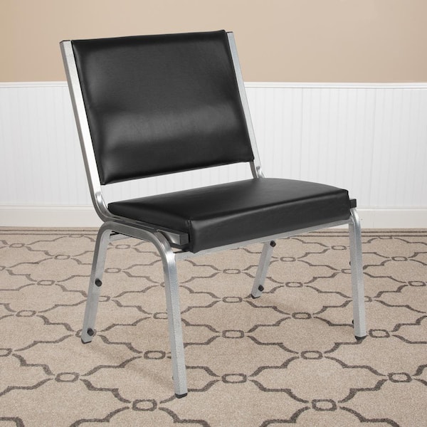 Carnegy Avenue Hercules Series Vinyl 1000 lbs. Rated Bariatric Medical Reception Chair in Antimicrobial Black Vinyl