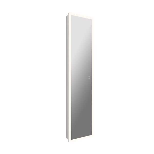 Hans 16 in. W x 70 in. H Rectangular Recessed or Surface-Mount Aluminum Bathroom Medicine Cabinet with Mirror