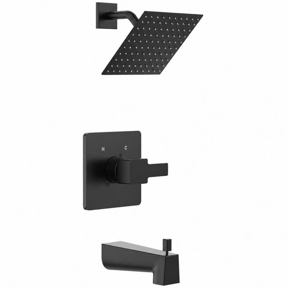 Matte Black Shower Trim Kit for Delta R10000 Valve with 8-Inch Rain Shower Head and 7-Inch Tub Spout price history on PriceWatchPro