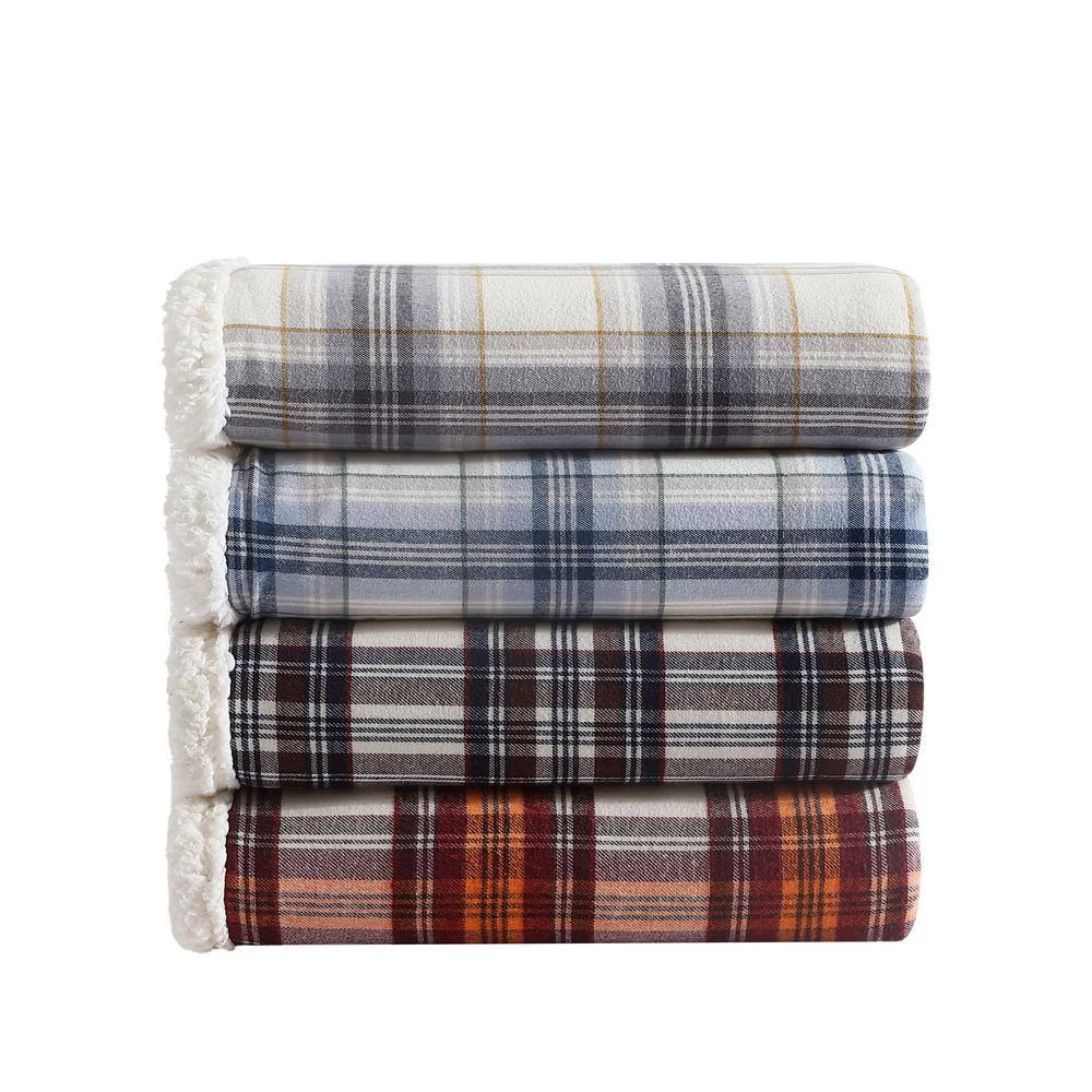 Cozy Cabin 50"x60" Red Plaid Sherpa Fleece Reversible Throw