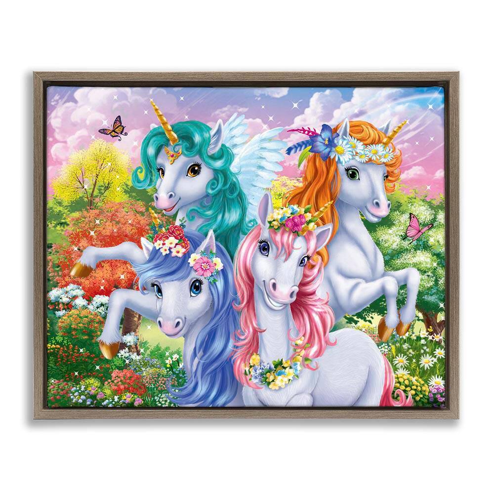 Cute Unicorn Selfie by Image World Brown Floater Frame Fantasy Graphic Art Print 17 in. x 21 in. price history on PriceWatchPro