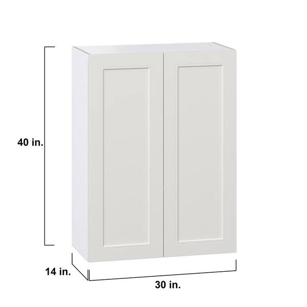 J COLLECTION 30 in. W x 40 in. H x 14 in. D Littleton Painted Light Gray Recessed Assembled Wall Kitchen Cabinet