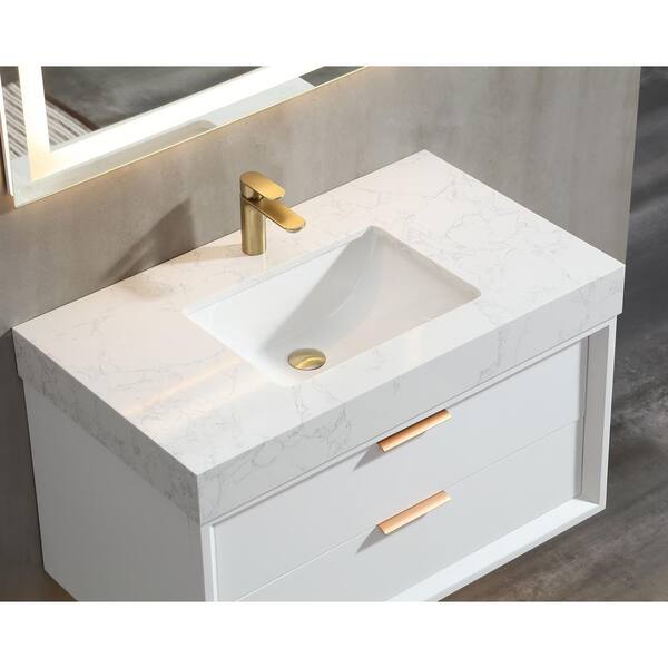 Xspracer Moray 36 in. W x 21 in. D x 21 in. H Floating Single Sink
