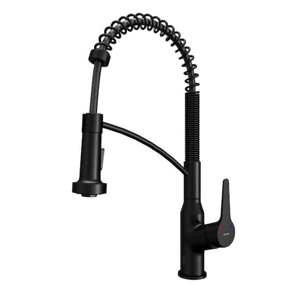 Karran Scottsdale Single Hole Single Handle Pull-Down Sprayer Sensor Kitchen Faucet In Matte Black