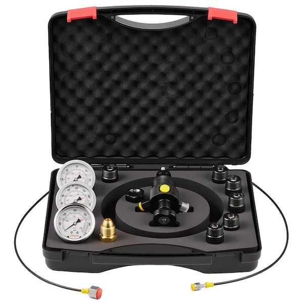 Hydraulic Nitrogen Accumulator Charging Kit, All-in-One Nitrogen Fill Kit, Pressure Test System with 3 Gauges