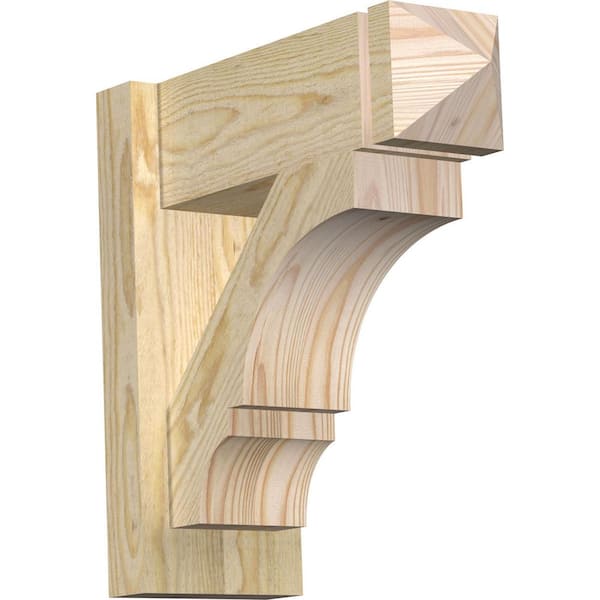 Ekena Millwork 6 in. x 16 in. x 16 in. Douglas Fir Balboa Arts and Crafts Rough Sawn Outlooker