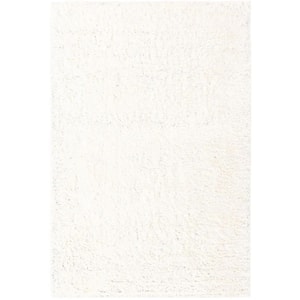 Solid Shag Snow White 6' 1 x 9' 0 Area Rug