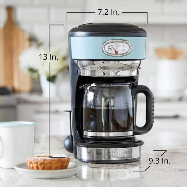 Russell Hobbs Retro Style 8-Cup Heavenly Blue Stainless Steel Drip Coffee  Maker 985114718M - The Home Depot