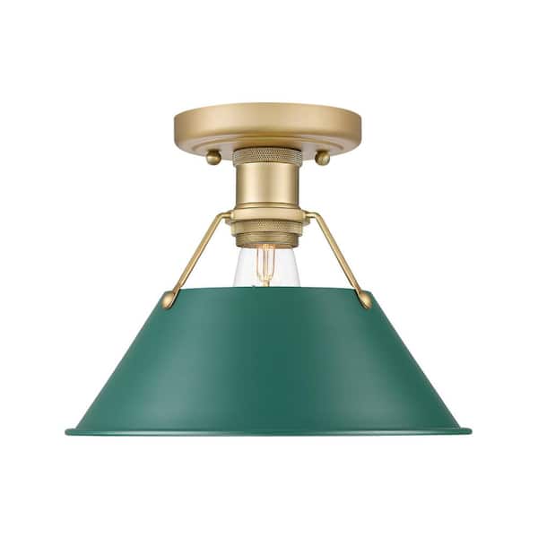 Orwell 10 in. 4 Light Brushed Champagne Bronze Flush Mount With Shade and No Bulbs Included 1-Pack