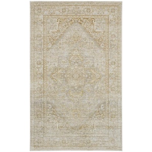 Tripoli Beige/Gold 3 ft. x 8 ft. Oriental Polyester Runner Rug