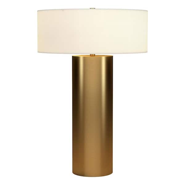 Meyer&Cross Wells 24.25 in. Brass Finish Table Lamp with Fabric Shade