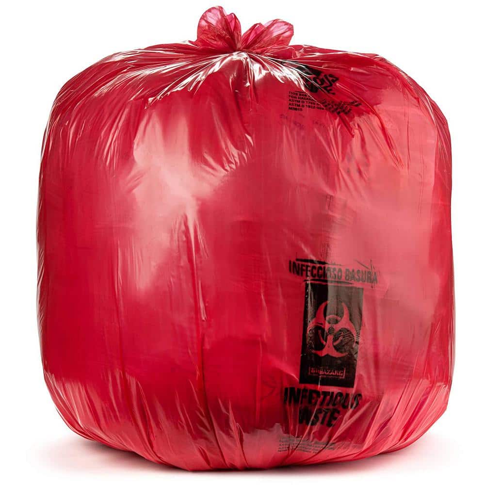 Aluf Plastics 45 Gal. (40 in. x 47 in.) Red Infectious Waste Bags