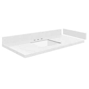 Silestone 37 in. W x 22.25 in. D Quartz Vanity Top in Statuario with White Rectangular Single Sink