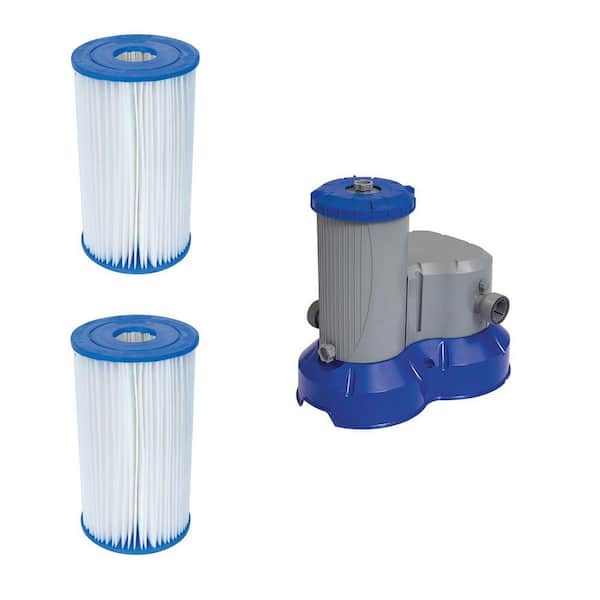 Bestway Type IV/B Pool Replacement Filter Cartridge (2-Pack) with Above Ground Filter Pump