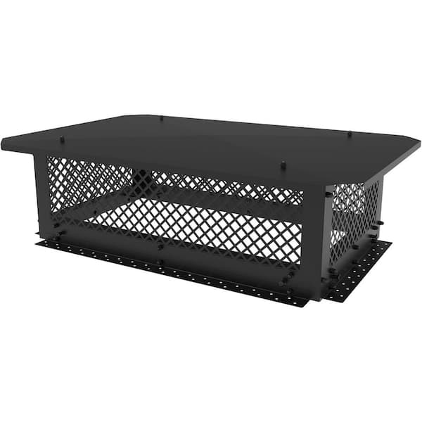 17 in. x 29 in. Black Galvanized Steel Fireplace Chimney Caps for Outside