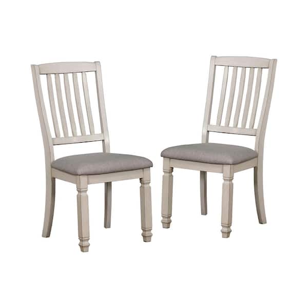 Furniture of America Ely White Cushioned Dining Side Chair (Set of 2)