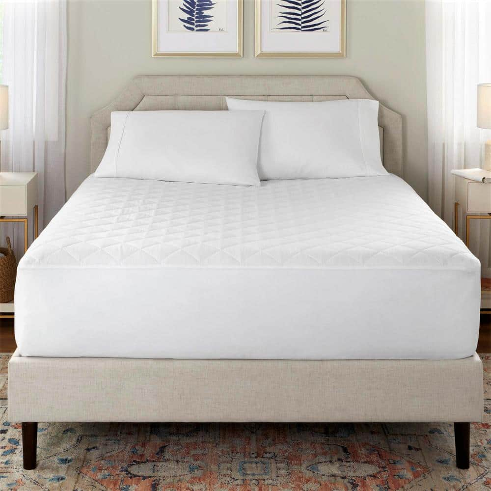 StyleWell Quilted Comfort Waterproof Full Mattress Pad HD014-F-WHITE ...