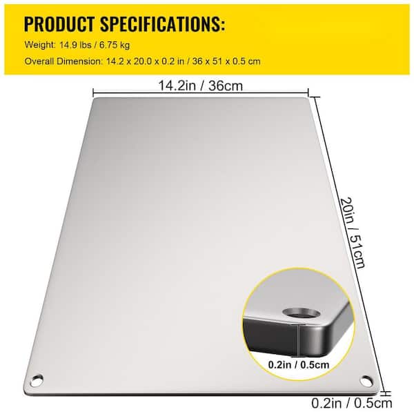 VEVOR Pizza Plate 16 in. L x 16 in. W 0.2 in. Thick Non-stick Coating  Square Heavy Duty Steel Pizza Stone for Baking, Silver PSGBBZK4141CMEULFV0  - The Home Depot