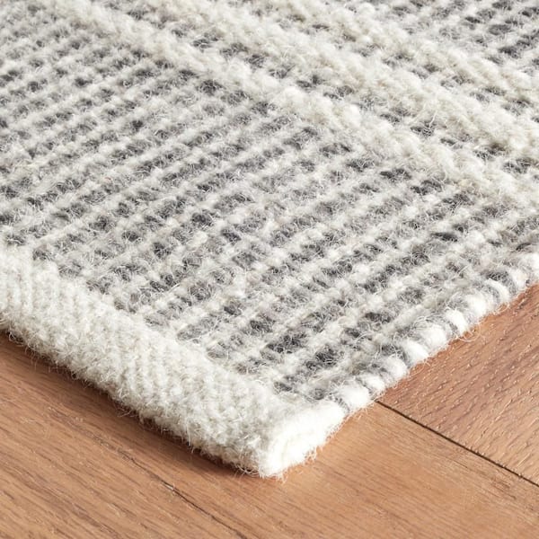 Malta Handwoven Wool Grey 10 ft. x 14 ft. Indoor Area Rug