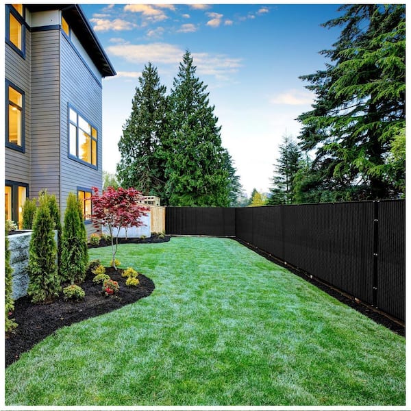 BOEN 4 ft. x 50 ft. Black Privacy Fence Screen Netting Mesh with Reinforced Grommet for Chain link Garden Fence