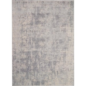 Rustic Textures Ivory/Silver 8 ft. x 11 ft. Abstract Contemporary Area Rug