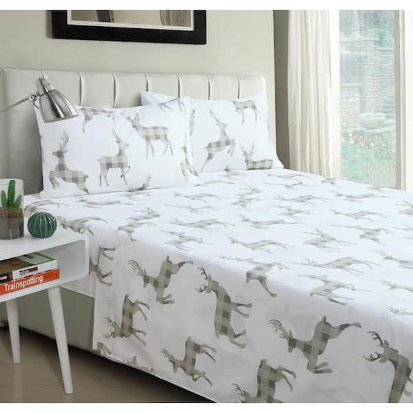 Harper Lane Claus 4-Piece White Microfiber Full Sheet Set