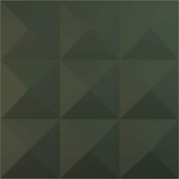 Ekena Millwork Benson Satin Hunt Club Green 1-1/3 in. x 1-5/8 ft. x 1-5/8 ft. Green PVC Decorative Wall Paneling 12-Pack