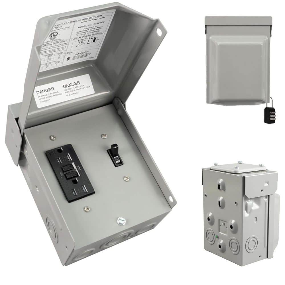 15 Amp Outdoor GFCI Outlet Box with 15A Switch, 125V ETL Listed Weatherproof Lockable Power Panel for RV, Generator price history on PriceWatchPro